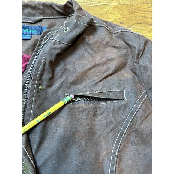 Boden Women’s Waxed Cotton Utility Jacket Brown Military Size 8 - Picture 8 of 16